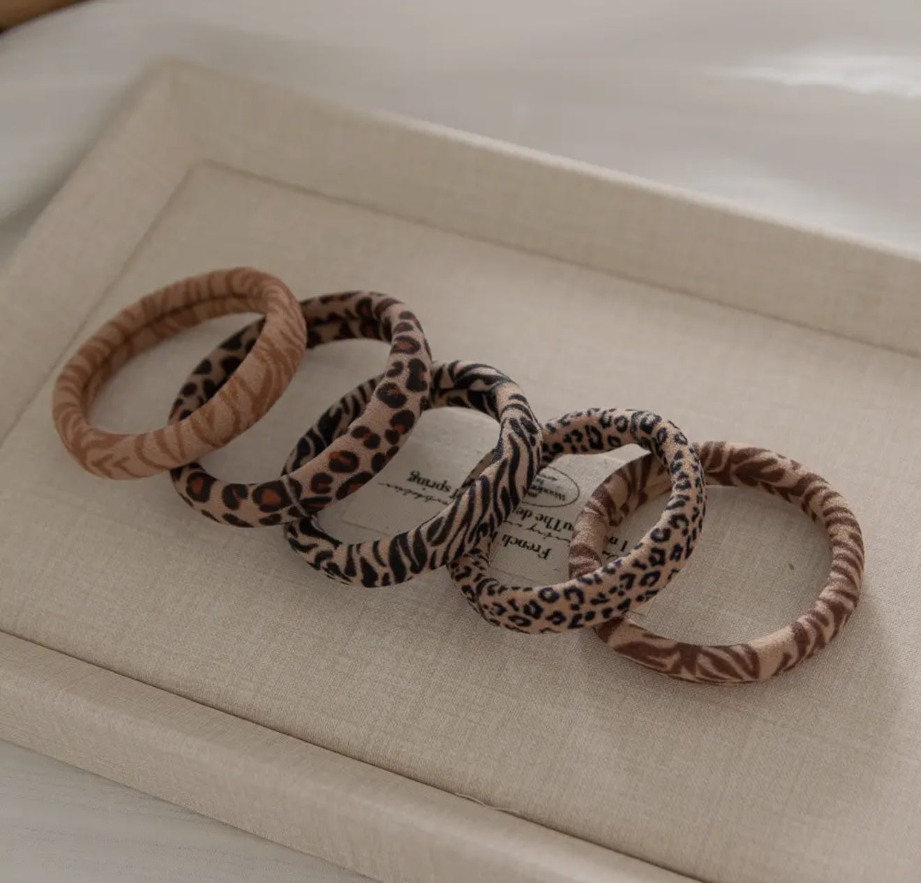 Animal Print Skinny Seamless Hair Ties
