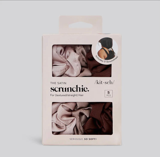 Satin Sleep Scrunchies- 5 Pack